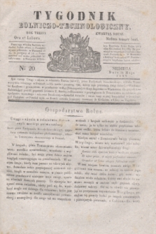Tygodnik Rolniczo-Technologiczny. R.3, Nro 20 (14 maja 1837)