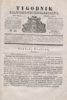 Tygodnik Rolniczo-Technologiczny. R.3, Nro 22 (28 maja 1837)