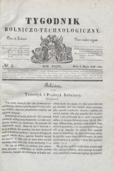 Tygodnik Rolniczo-Technologiczny. R.5, № 2 (8 maja 1839)