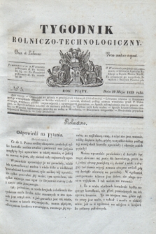 Tygodnik Rolniczo-Technologiczny. R.5, № 5 (29 maja 1839)