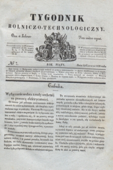 Tygodnik Rolniczo-Technologiczny. R.5, № 7 (12 czerwca 1839)