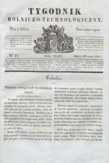 Tygodnik Rolniczo-Technologiczny. R.5, № 19 (4 września 1839)