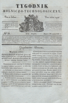 Tygodnik Rolniczo-Technologiczny. R.5, № 20 (11 września 1839)