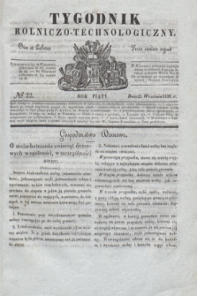 Tygodnik Rolniczo-Technologiczny. R.5, № 22 (25 września 1839)
