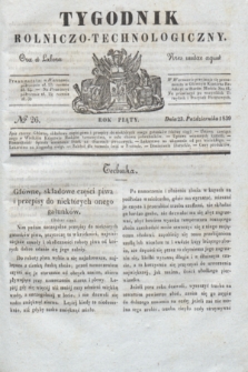 Tygodnik Rolniczo-Technologiczny. R.5, № 26 (23 października 1839)