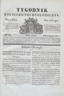 Tygodnik Rolniczo-Technologiczny. R.5, № 32 (4 grudnia 1839)