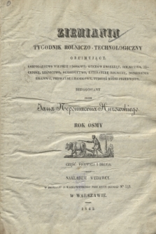 Ziemianin : tygodnik Rolniczo-Technologiczny. R.8, Numer 1 (2 stycznia 1842)