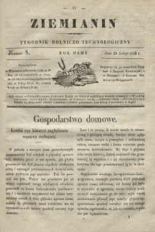 Ziemianin : tygodnik rolniczo-technologiczny. R.8, Numer 8 (20 lutego 1842)
