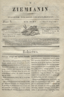Ziemianin : tygodnik rolniczo-technologiczny. R.8, Numer 9 (27 lutego 1842)
