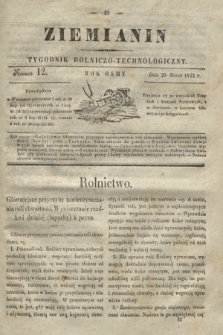 Ziemianin : tygodnik rolniczo-technologiczny. R.8, Numer 12 (20 marca 1842)