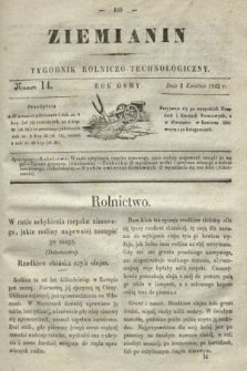 Ziemianin : tygodnik rolniczo-technologiczny. R.8, Numer 14 (3 kwietnia 1842)