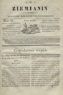Ziemianin : tygodnik rolniczo-technologiczny. R.8, Numer 16 (17 kwietnia 1842) + dod.