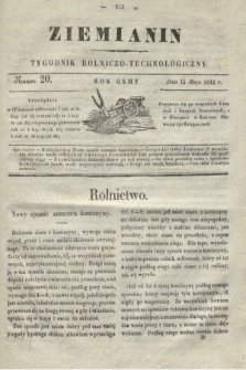 Ziemianin : tygodnik rolniczo-technologiczny. R.8, Numer 20 (15 maja 1842)