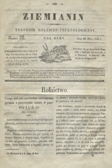 Ziemianin : tygodnik rolniczo-technologiczny. R.8, Numer 22 (29 maja 1842)