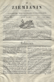 Ziemianin : tygodnik rolniczo-technologiczny. R.8, Numer 32 (7 sierpnia 1842)