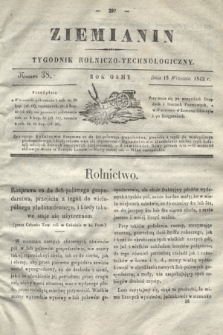 Ziemianin : tygodnik rolniczo-technologiczny. R.8, Numer 38 (18 września 1842)