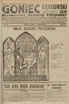 Goniec Krakowski : bezpartyjny dziennik popularny. 1922, nr 34