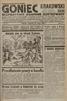 Goniec Krakowski : bezpartyjny dziennik popularny. 1922, nr 47