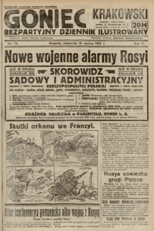 Goniec Krakowski : bezpartyjny dziennik popularny. 1922, nr 75