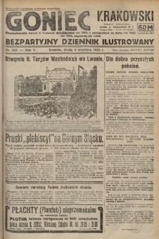 Goniec Krakowski : bezpartyjny dziennik popularny. 1922, nr 243