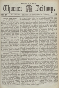 Thorner Zeitung. 1871, Nro. 49 (25 Februar)