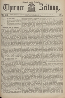 Thorner Zeitung. 1871, Nro. 216 (13 September)