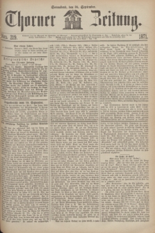 Thorner Zeitung. 1871, Nro. 219 (16 September) + wkładka