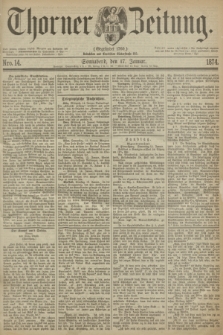 Thorner Zeitung : Gegründet 1760. 1874, Nro. 14 (17 Januar)