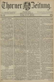 Thorner Zeitung : Gegründet 1760. 1874, Nro. 43 (20 Februar)