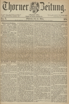 Thorner Zeitung : Gegründet 1760. 1874, Nro. 71 (25 März) + wkładka