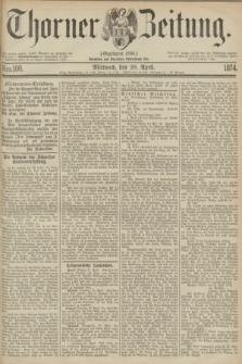 Thorner Zeitung : Gegründet 1760. 1874, Nro. 100 (29 April)