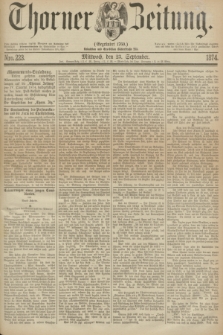 Thorner Zeitung : Gegründet 1760. 1874, Nro. 223 (23 September) + dod.