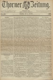 Thorner Zeitung : Gegründet 1760. 1874, Nro. 233 (4 October) + dod.