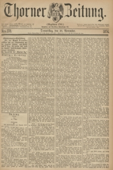 Thorner Zeitung : Gegründet 1760. 1874, Nro. 278 (26 November)