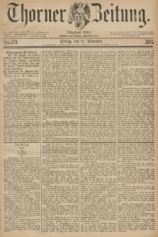 Thorner Zeitung : Gegründet 1760. 1874, Nro. 279 (27 November)