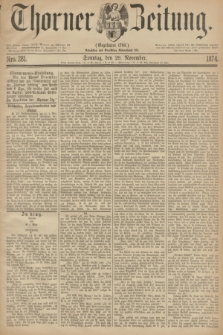 Thorner Zeitung : Gegründet 1760. 1874, Nro. 281 (29 November) + dod.