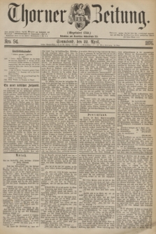 Thorner Zeitung : Gegründet 1760. 1876, Nro. 94 (22 April)
