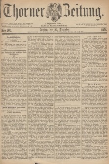 Thorner Zeitung : Gegründet 1760. 1876, Nro. 300 (22 Dezember)