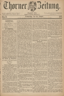 Thorner Zeitung : Gegründet 1760. 1877, Nro. 20 (25 Januar)