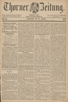 Thorner Zeitung : Gegründet 1760. 1877, Nro. 22 (27 Januar)
