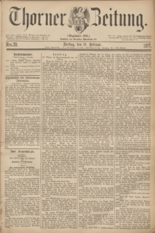 Thorner Zeitung : Gegründet 1760. 1877, Nro. 39 (16 Februar)