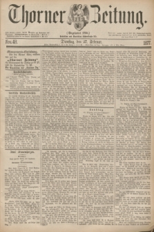Thorner Zeitung : Gegründet 1760. 1877, Nro. 48 (27 Februar)