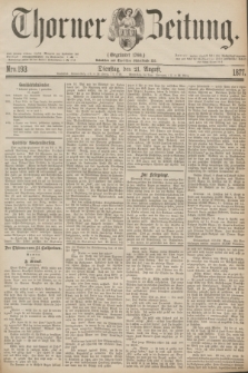 Thorner Zeitung : Gegründet 1760. 1877, Nro. 193 (21 August)