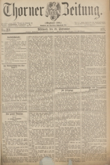 Thorner Zeitung : Gegründet 1760. 1877, Nro. 218 (19 September)