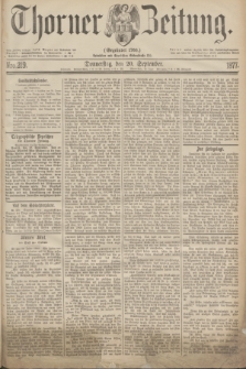 Thorner Zeitung : Gegründet 1760. 1877, Nro. 219 (20 September)