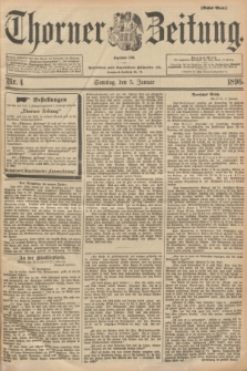 Thorner Zeitung : Begründet 1760. 1896, Nr. 4 (5 Januar) - Erstes Blatt