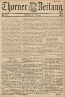 Thorner Zeitung. 1896, Nr. 41 (18 Februar) - Zweites Blatt