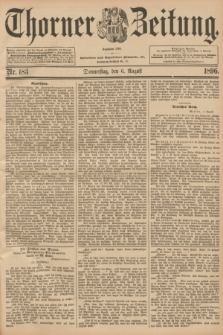 Thorner Zeitung : Begründet 1760. 1896, Nr. 183 (6 August)
