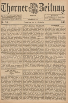 Thorner Zeitung : Begründet 1760. 1896, Nr. 213 (10 September) + dod.