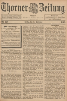 Thorner Zeitung : Begründet 1760. 1896, Nr. 220 (18 September) + dod.